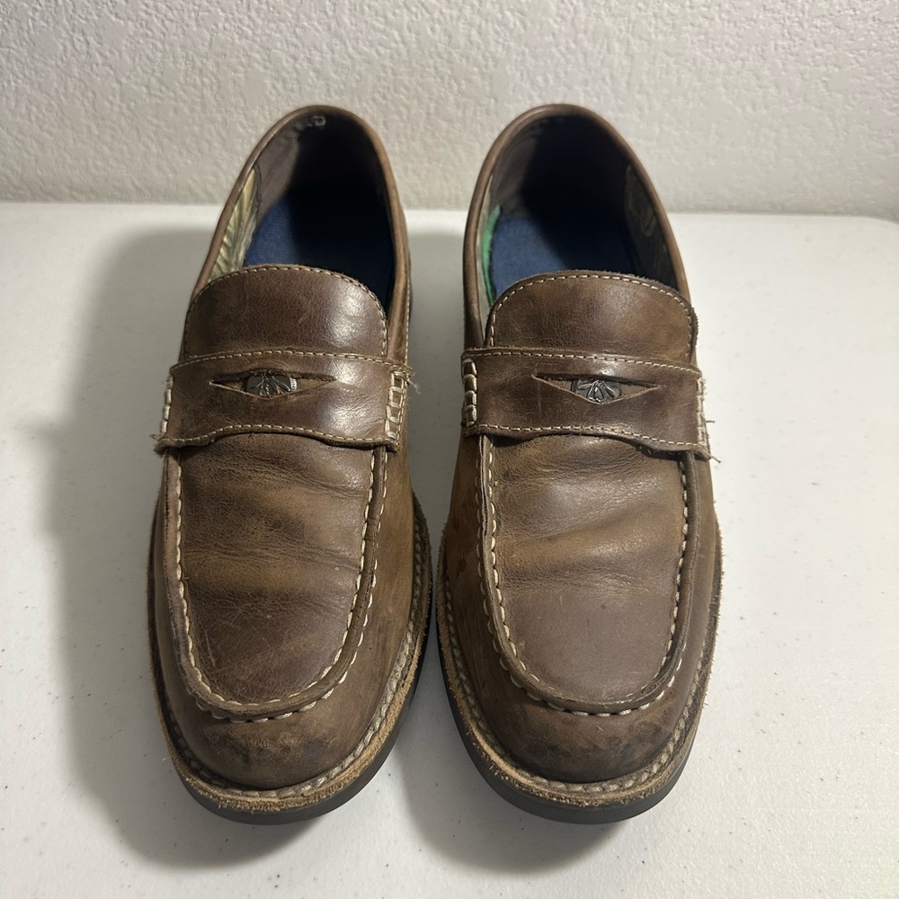 Original Penguin Tan Leather Slip-On Loafers